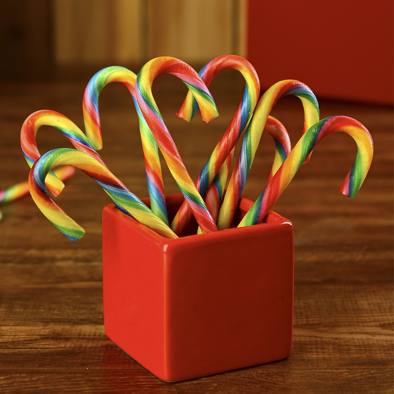 买2送1拐杖糖圣诞节棒棒糖果创意彩虹手杖拐棍糖儿童零食礼物包邮