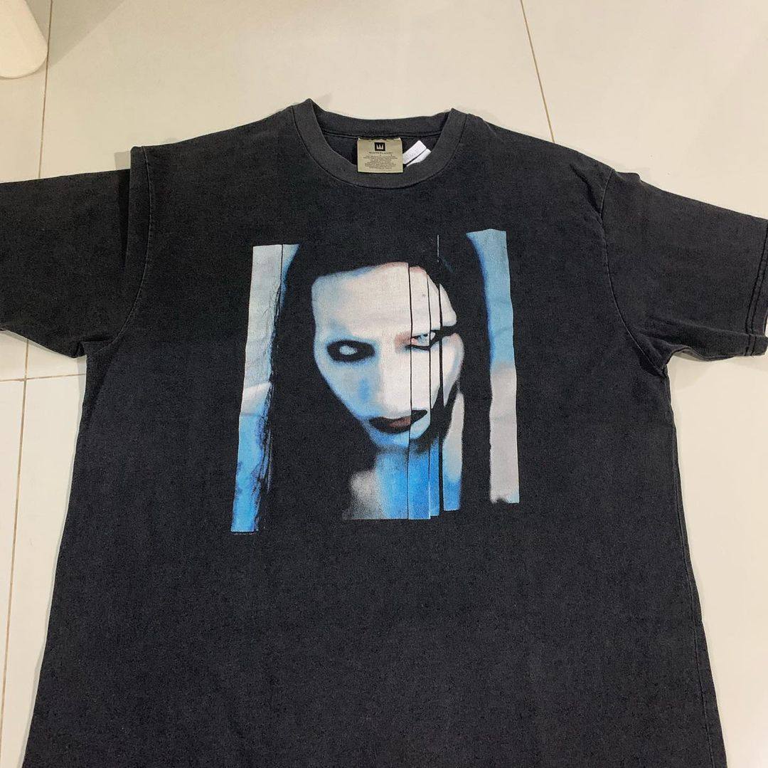 marilynmanson玛丽莲曼森人像高街fog复古美式宽松t恤