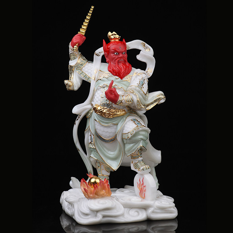 汉白玉王灵官神像像神火神王天君天君家用供奉保平装饰摆件