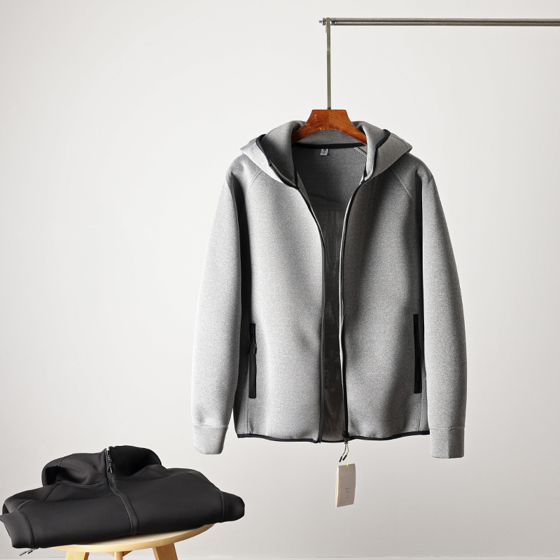 专业级运动！弹力空气层！秋冬新品男士运动休闲连帽卫衣开衫外套