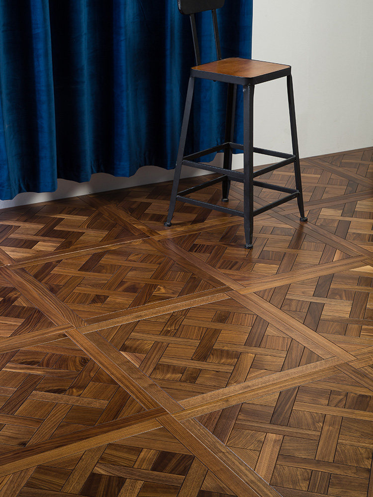 出口出口品品质正方形拼花地板胡桃柚木多层实木实木复合地板