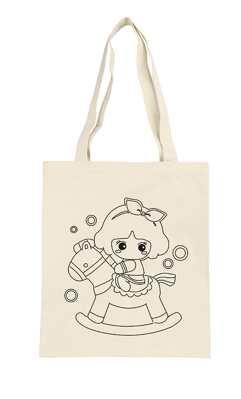 儿童涂鸦涂色国庆节diy环保手提袋帆布卡通手绘购物袋