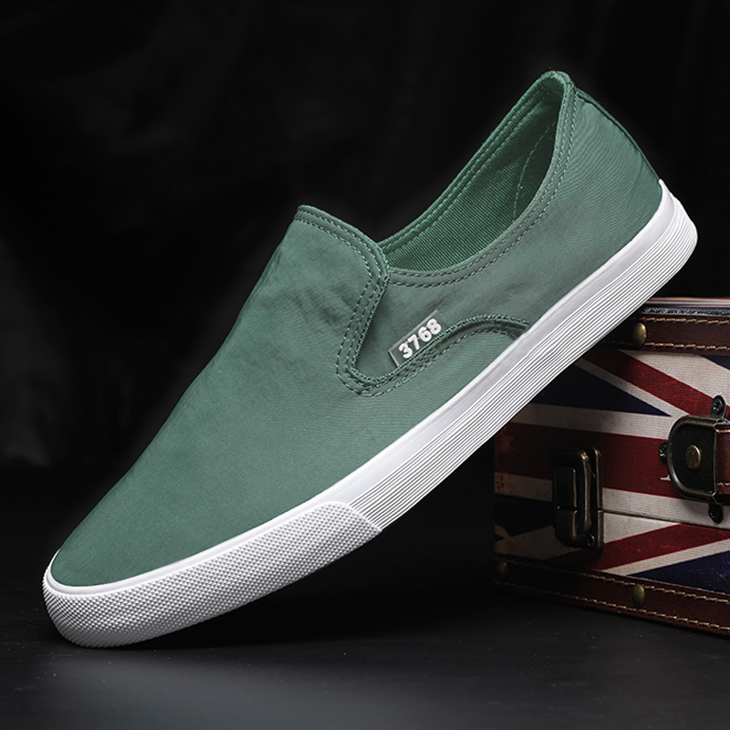 雨伞布帆布鞋2022新款夏季软底国潮老北京布鞋男百搭一脚蹬懒人鞋