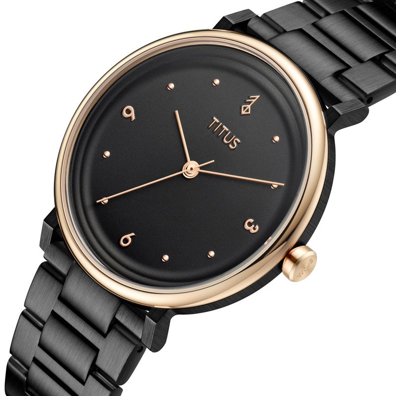 手表titus铁达时正品石英学生腕表时尚潮流钢带女士瑞士腕表