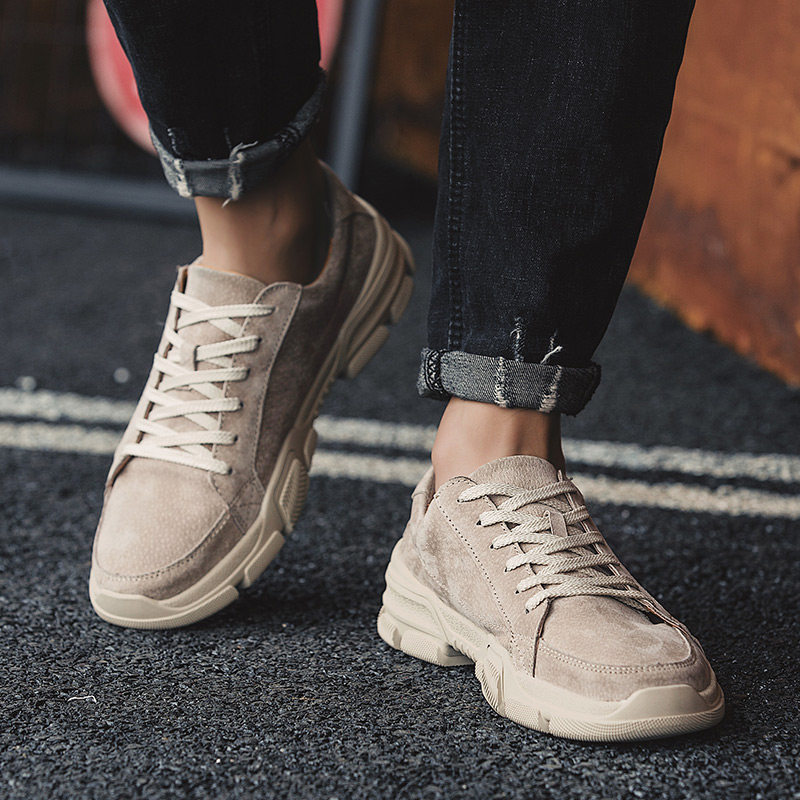 特大号男鞋45秋季胖脚宽46休闲鞋子男加大码潮鞋47工装鞋真皮板鞋