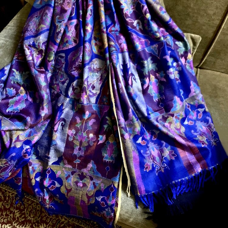 直播专拍克什米尔羚羊绒披肩手工编织大师工艺kani卡尼围巾