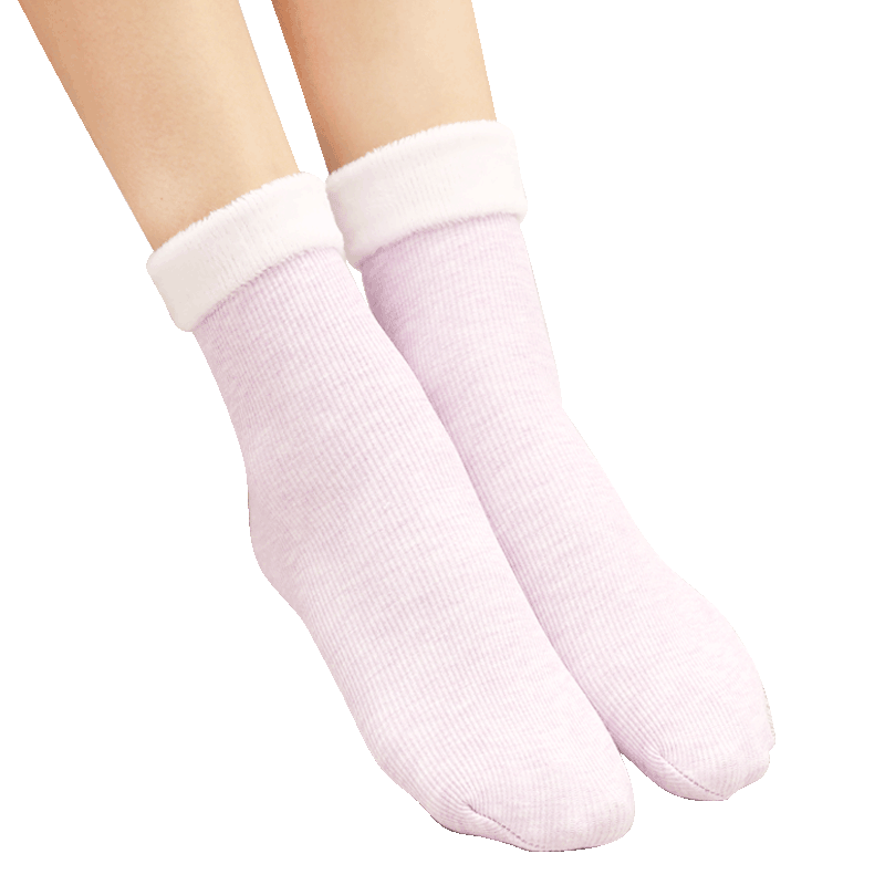 浪莎袜子女秋冬季中筒加绒雪地袜光腿露脚踝神器中筒袜