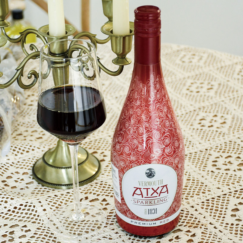 带酒精度的可乐~西班牙名厂acha味美思红葡萄配制起泡酒 酒时浪