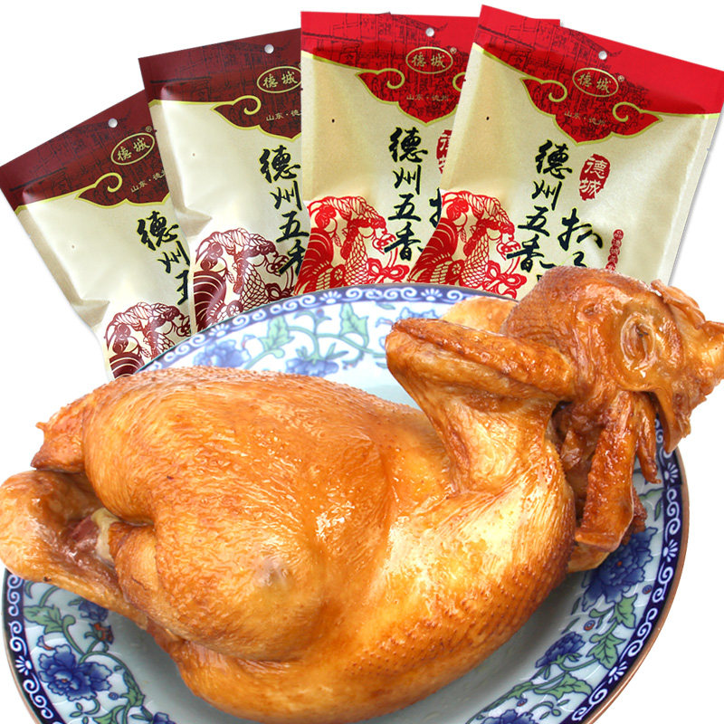 600克*4只德城 德州五香扒鸡整鸡精制山东特产烧鸡熟食鸡肉零食