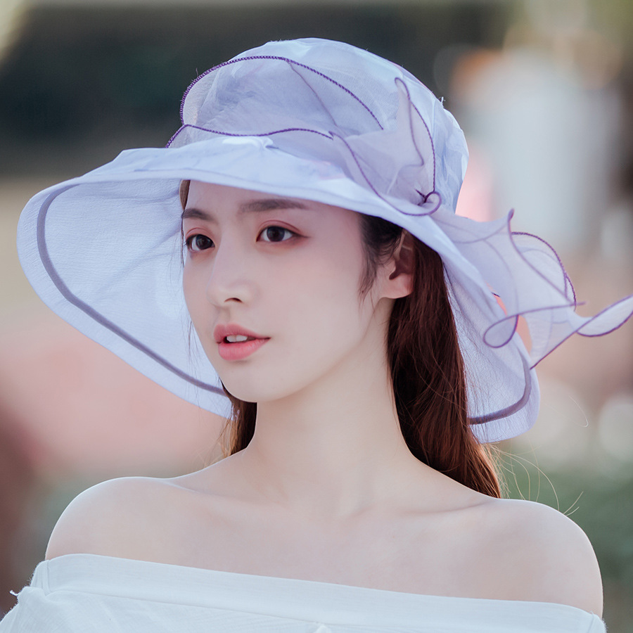 2020夏天新款防紫外线遮阳帽子女士韩国防晒大沿帽可折叠沙滩帽潮