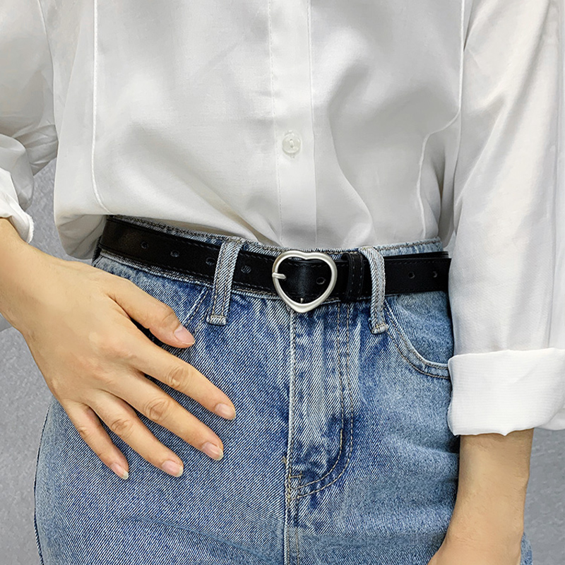 韩版爱心女生皮带简约百搭装饰腰带学生牛仔裤腰带