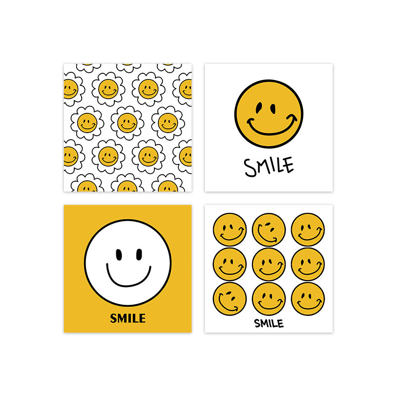 卡片4everstoriessmile微笑ins笑脸方形套装墙贴贺卡