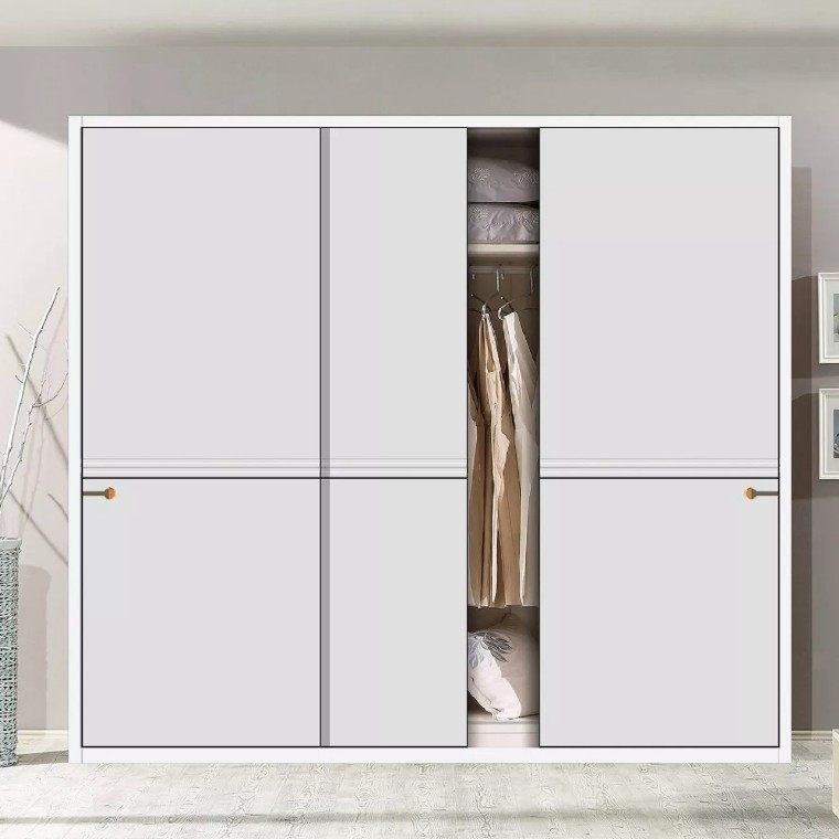 衣柜柜门定做现代简约大衣推拉滑移移门实木卧室厨房门