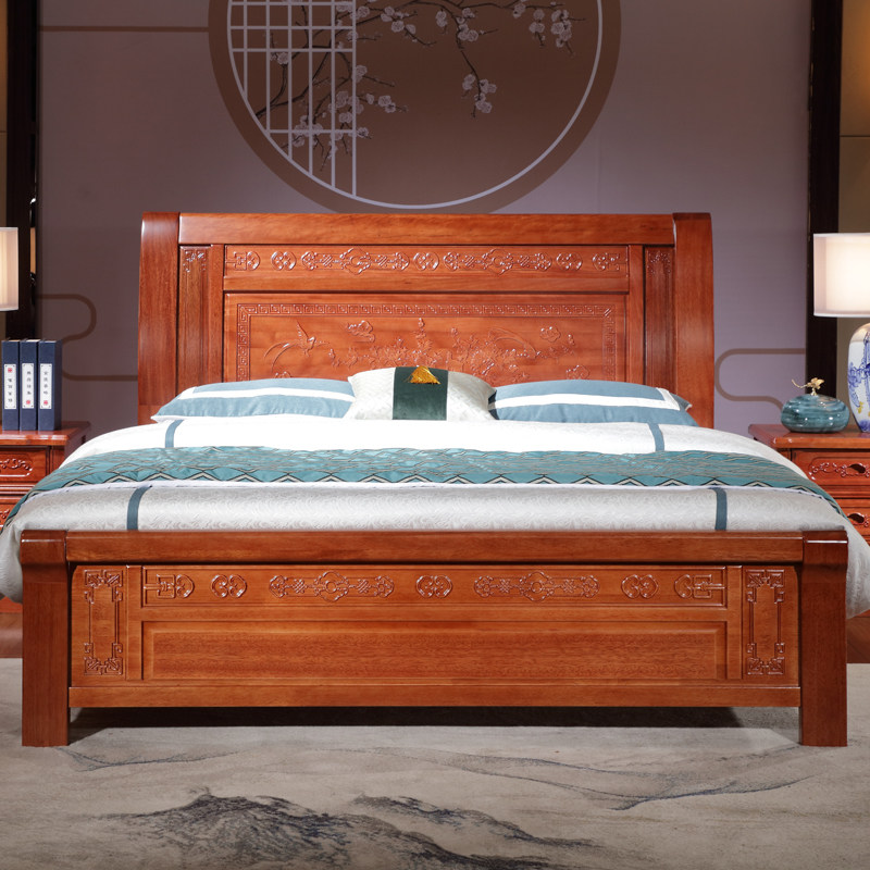 古典新古典15m现代简约全实花梨木床中式新中式双人床实木床