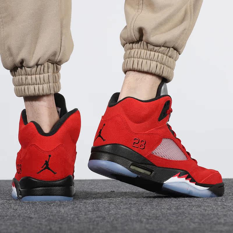 nike耐克运动鞋男2021夏季新款aj5黑红愤怒的公牛