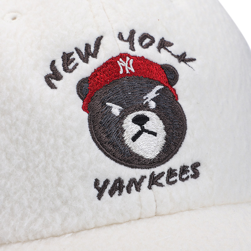 mlb男女鸭舌帽棒球帽2022冬季新款皱眉熊羊羔绒时尚帽子3acpf0416