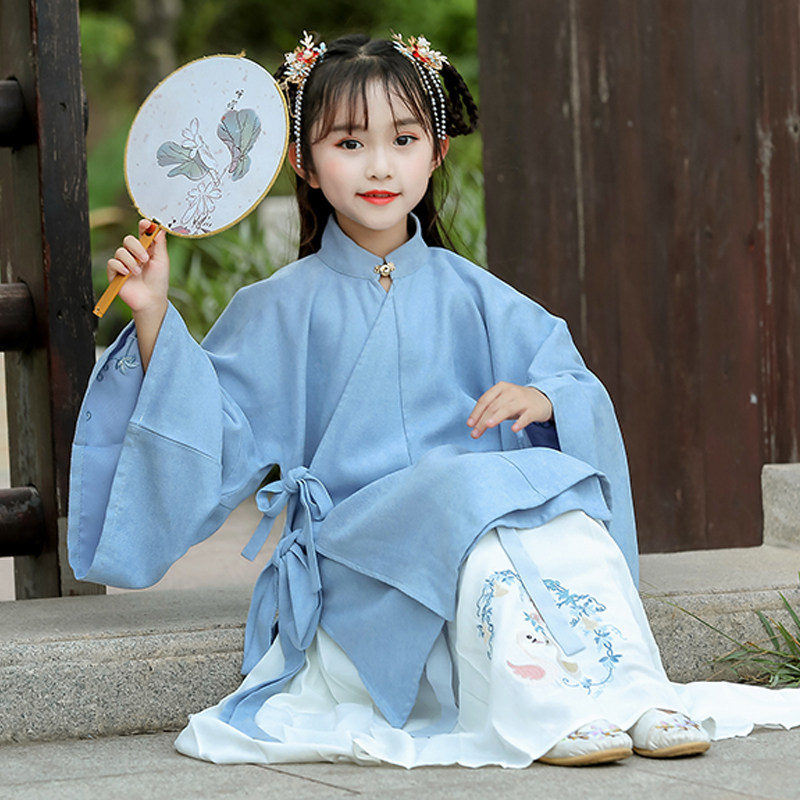 女童汉服中国国风新年儿童古装唐装演出服小孩儿童演出服