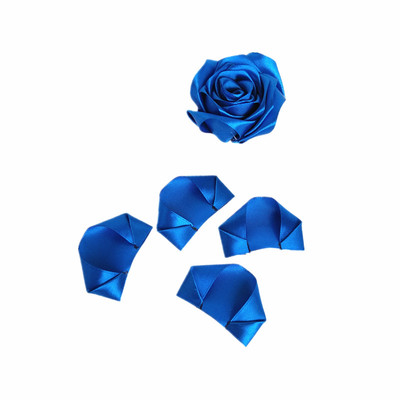 仿真手工diy玫瑰花材料4cm彩带丝带花花瓣半成品送教程情人节礼物