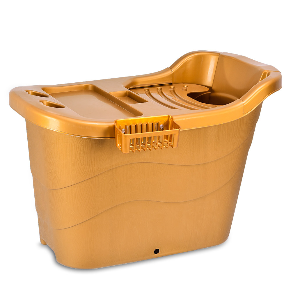 巧威加厚浴桶塑料成人超大儿童洗澡桶沐浴缸保温带盖可坐泡澡浴盆