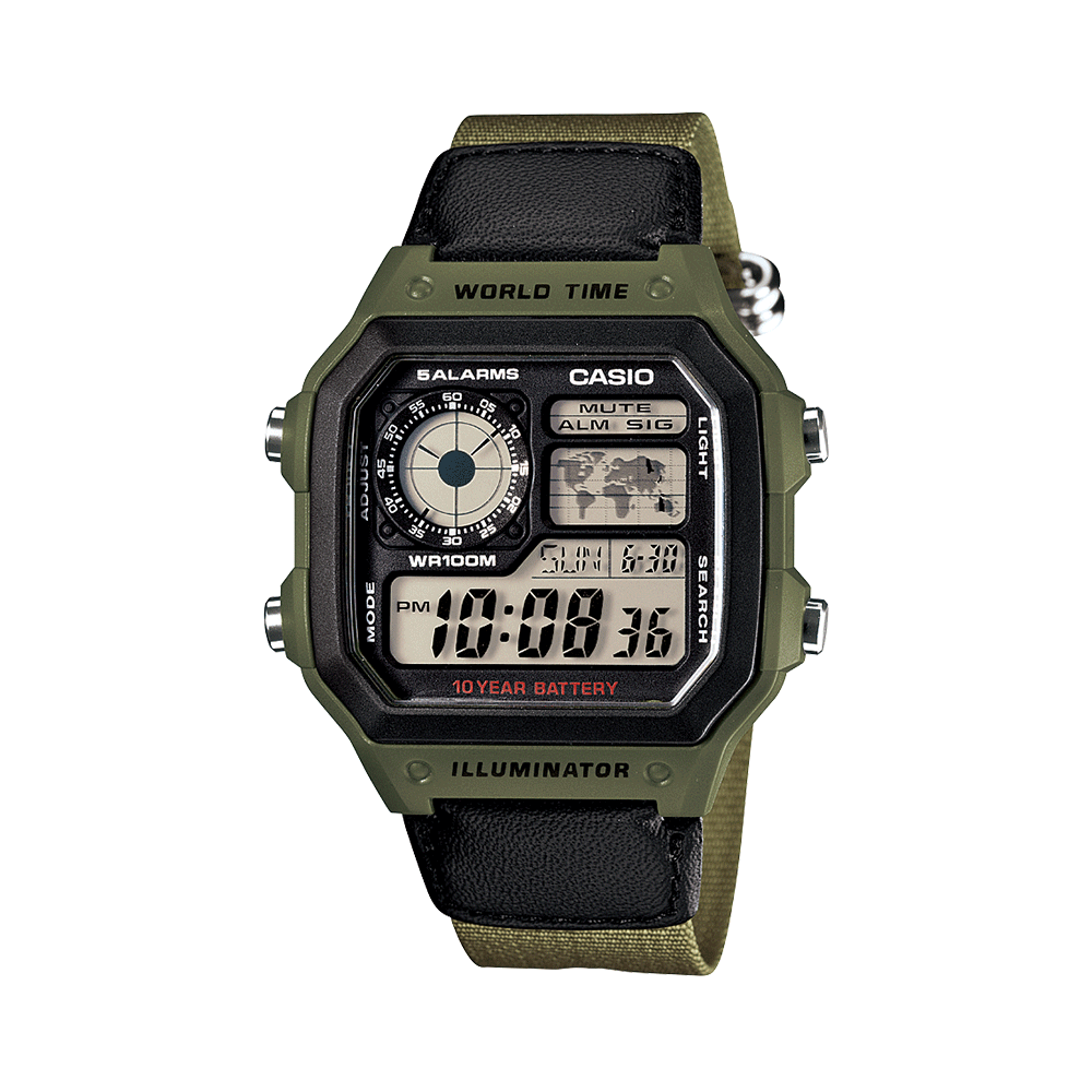 直营casio男士时尚潮流手表ae-1200whb-3bvdf卡西欧改装系列日韩腕表