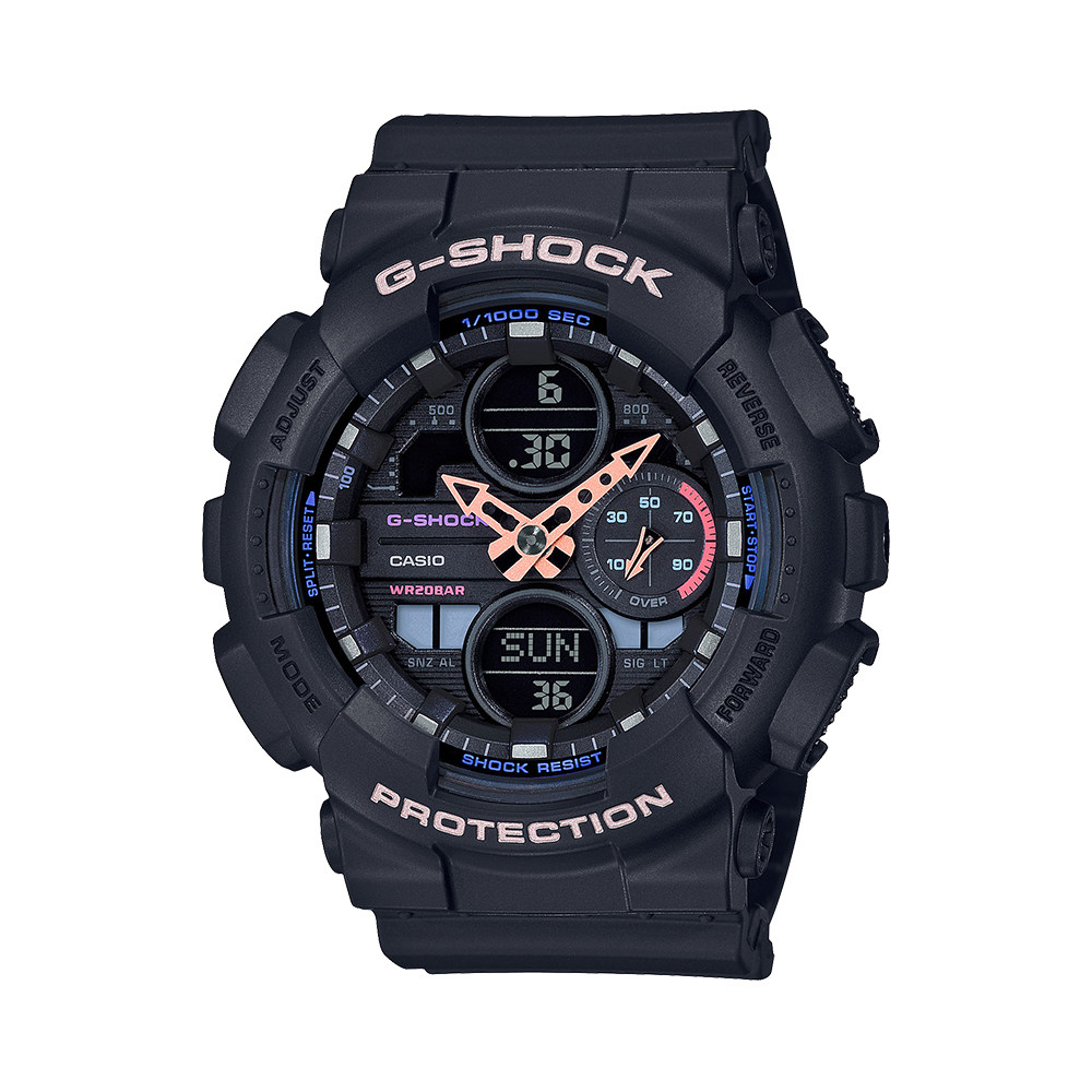 casio卡西欧gshock时尚摩登防水防磁运动双显女gmas1401a日韩腕表