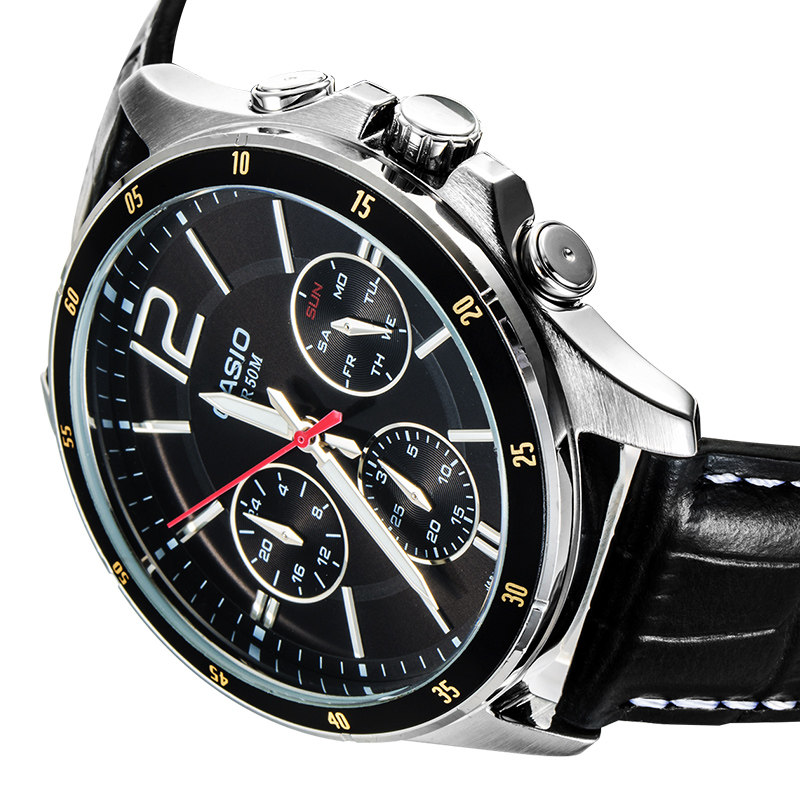 卡西欧 casio 日本男士手表皮表带商务指针手表学生 mtp-1374l-1a