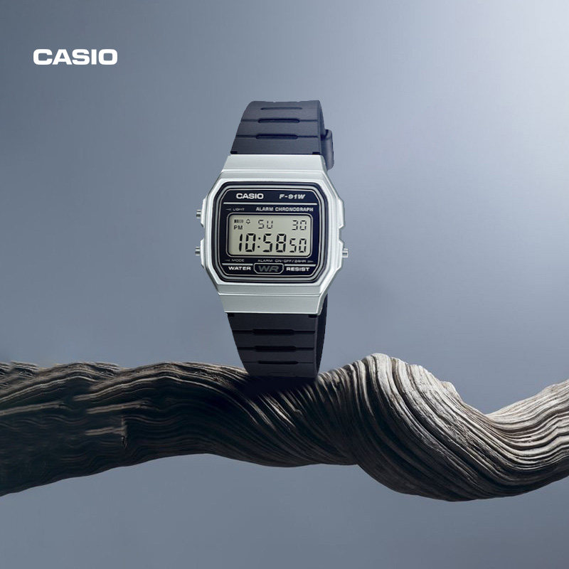 卡西欧旗舰店f91wm防水休闲潮流小方方块电子表男女日韩腕表