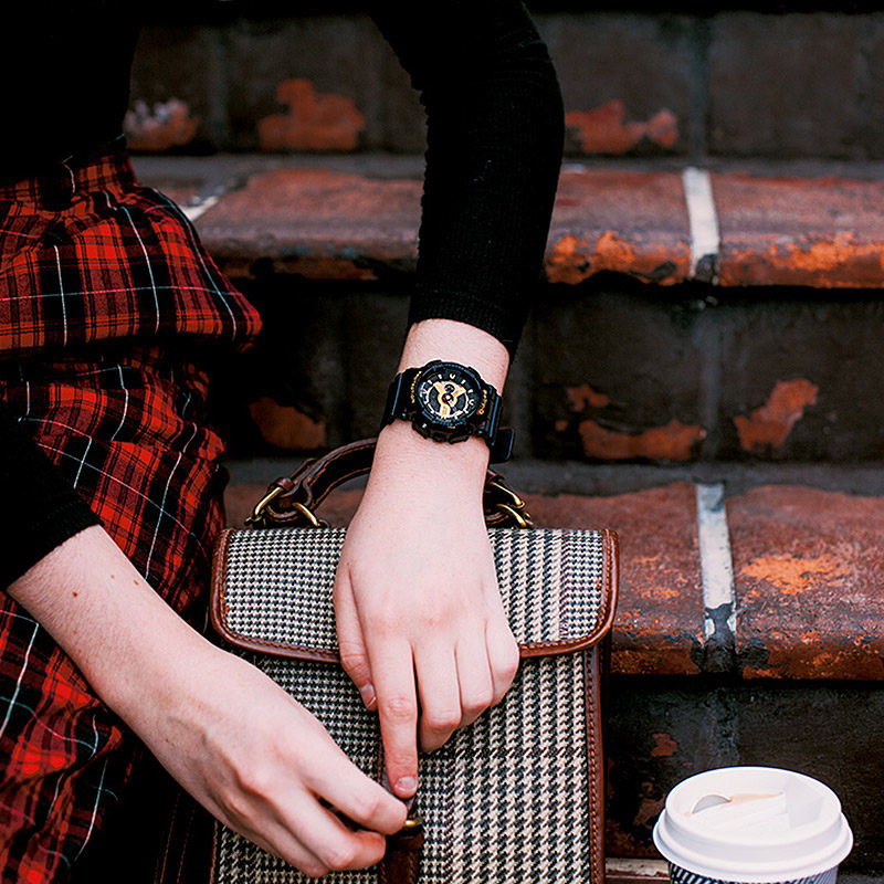 casio卡西欧黑金baby-g运动手表女日本防水时尚潮流女表ba-110-1a