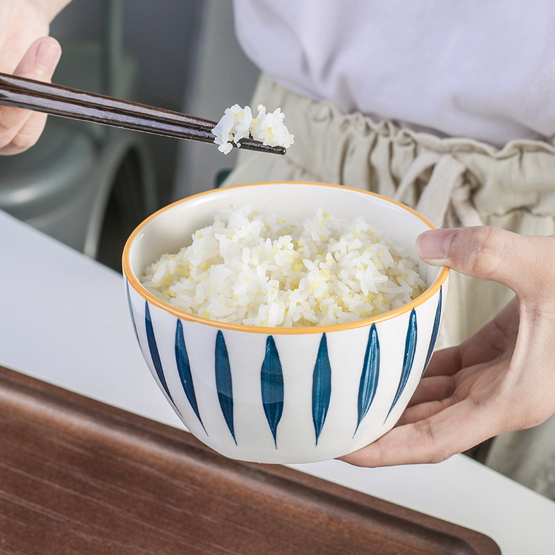 日式手绘釉下沙拉家用陶瓷米饭饭碗网红饭前碗