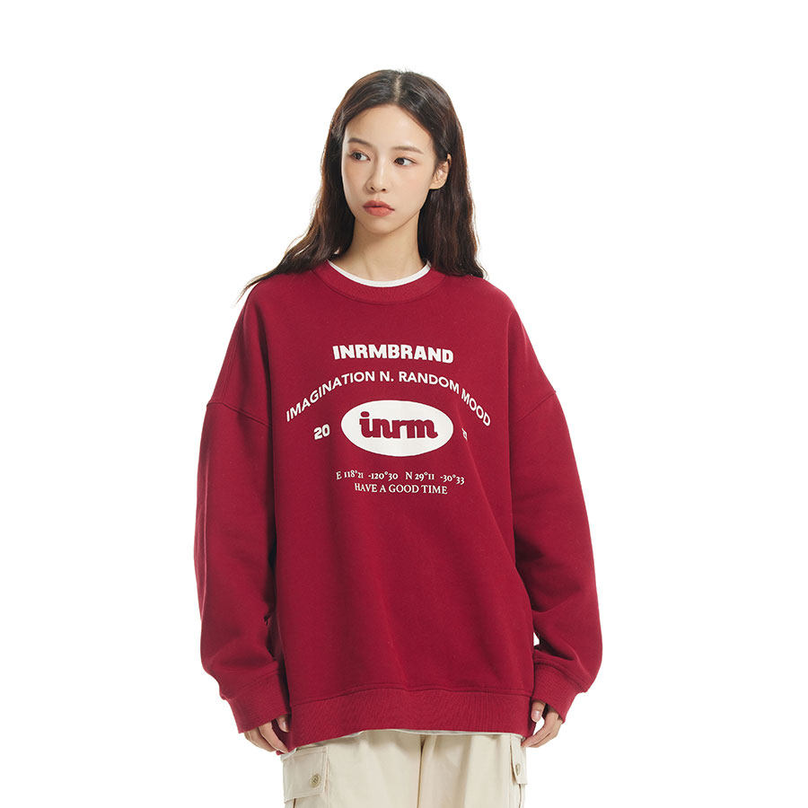 inrm官方2022aw红色字母印花薄绒圆领卫衣男女款卫衣