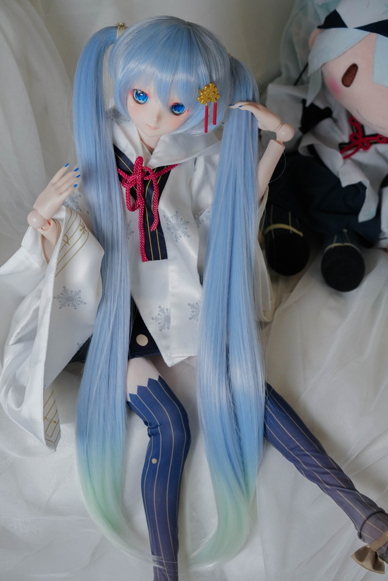 樱初音双马尾高温丝假发bjd mdd 耐热丝假毛 猫王松鼠 dd假发 - 痕风