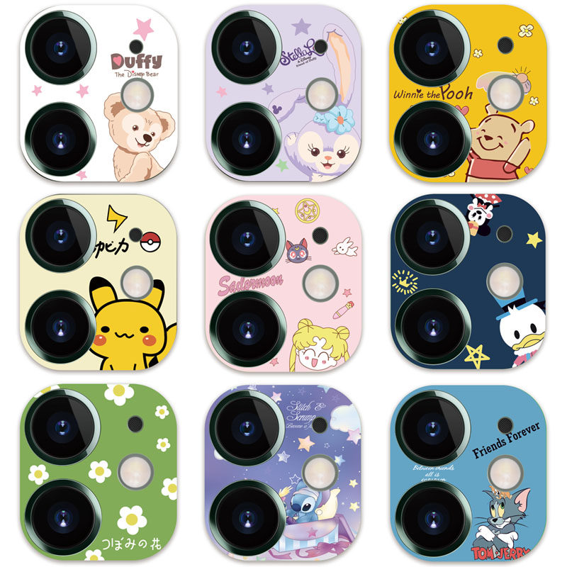 适用苹果镜头保护保护贴贴膜摄像头可爱卡通iphone11手机贴纸
