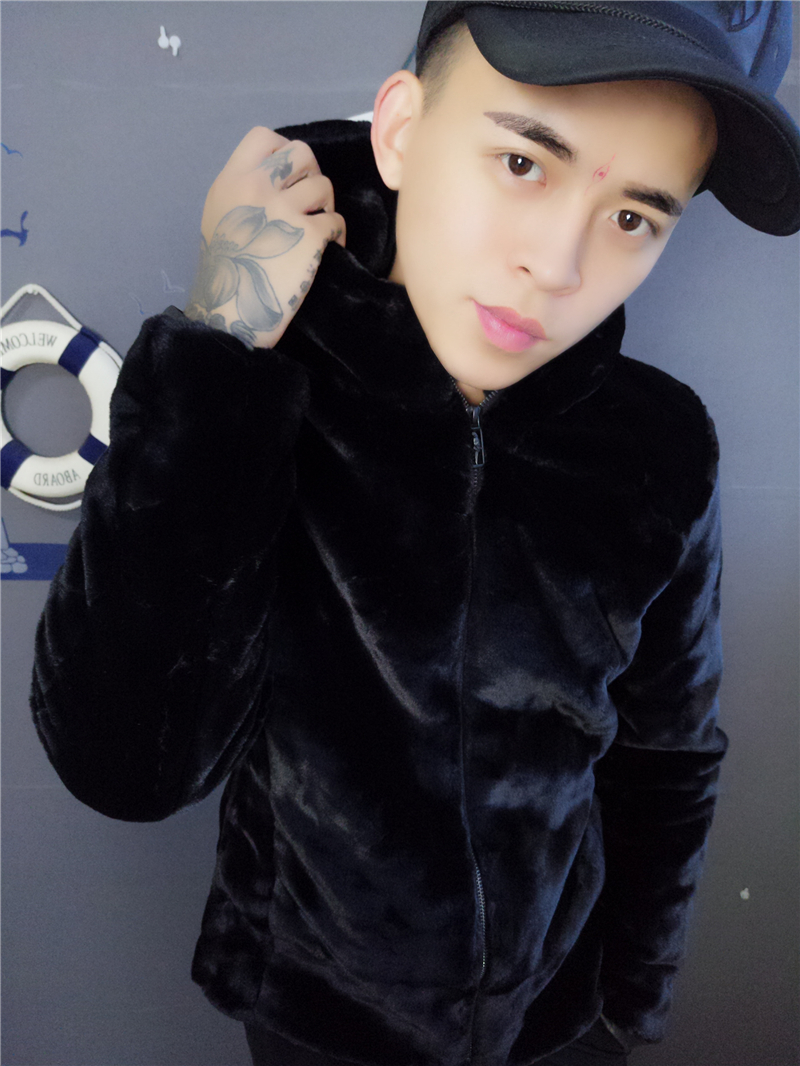 外套快手红人同款王小源牌牌琦貂皮棉衣