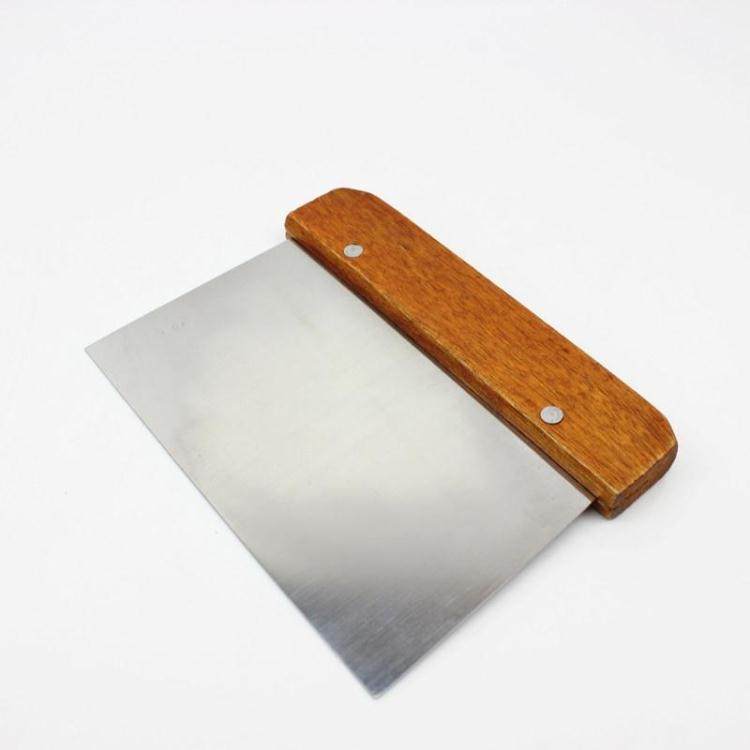 胜焯桉烘焙工具不锈钢木柄刮刀切面蛋糕糕点面点面粉刮板切面团