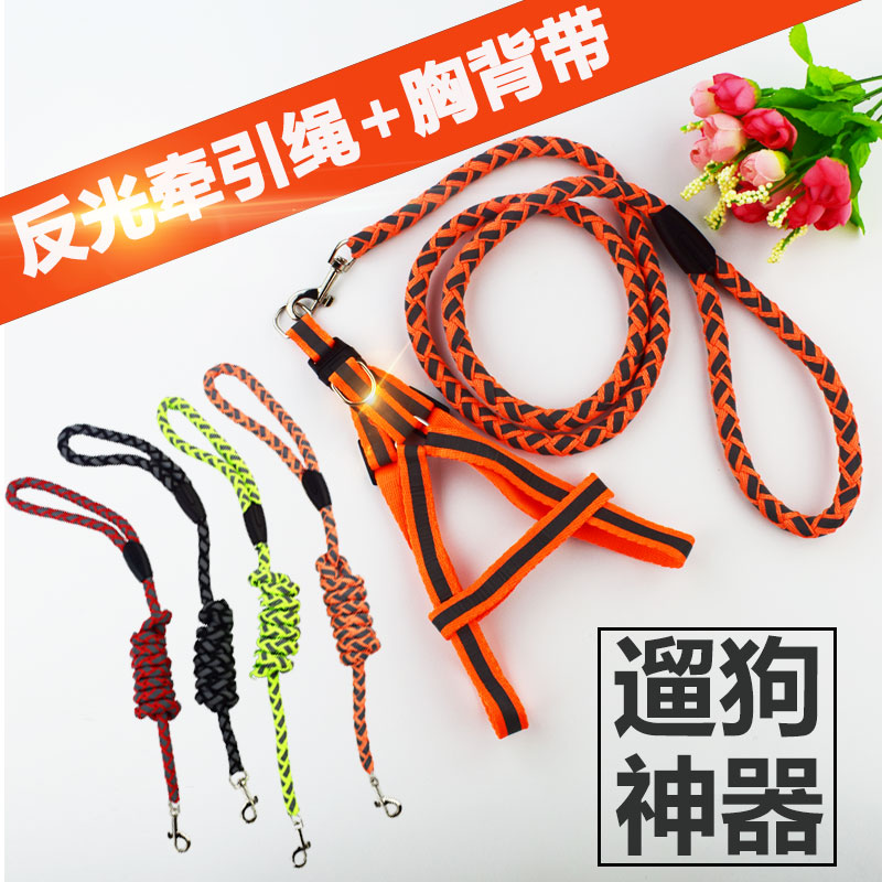 狗狗绳子牵引绳胸背带小型犬遛狗绳泰迪狗金毛家用牵引带