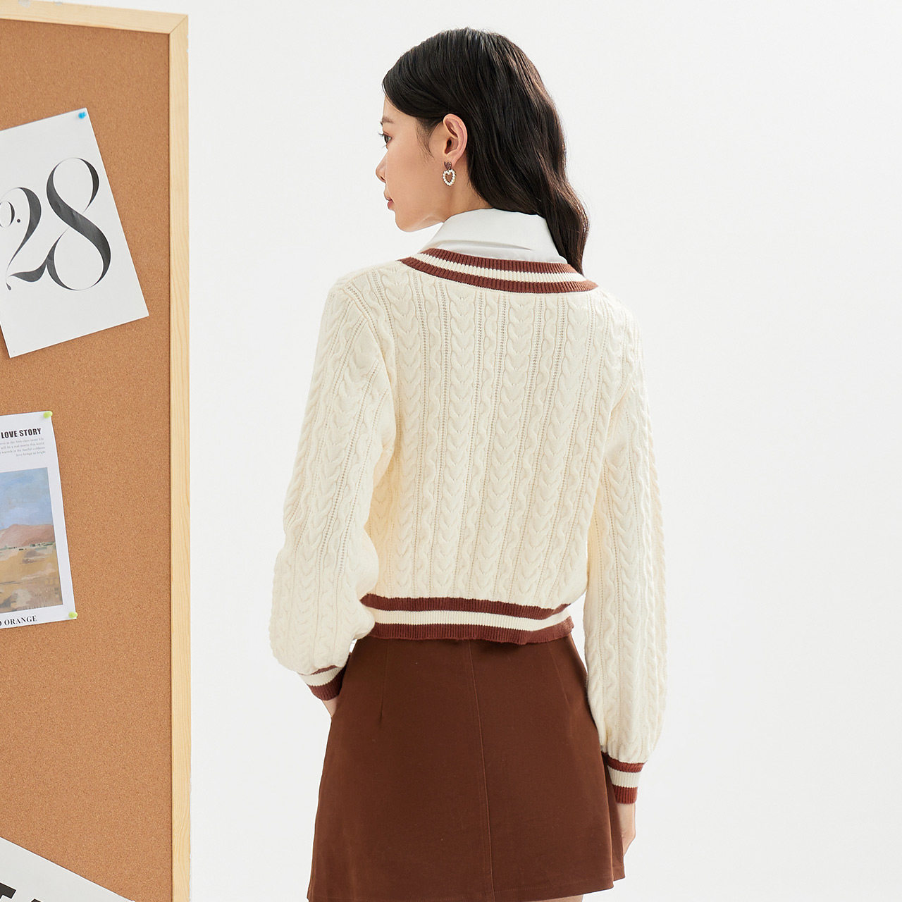 ief爱依服针织衫女装2022秋冬新款韩系学院风减毛针织衫