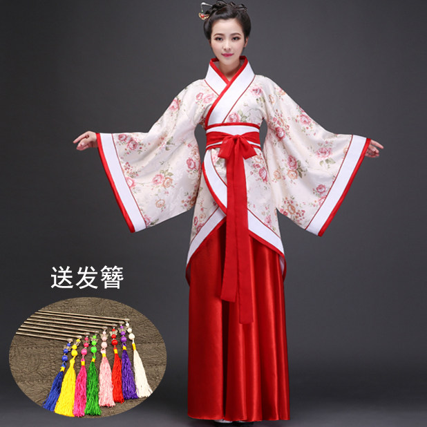 曲裾襦裙汉服女改良魏晋长袖古装服装古代衣服民族服装