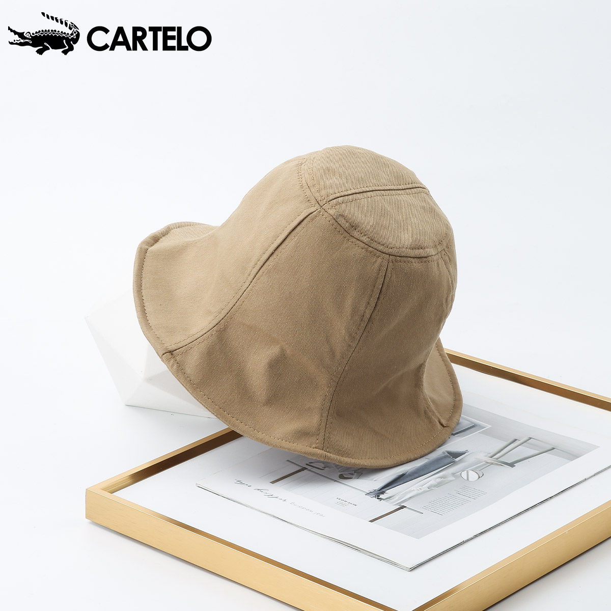 卡帝乐鳄鱼女士帽子春秋季时尚ins潮流渔夫帽韩版百搭防晒遮阳帽