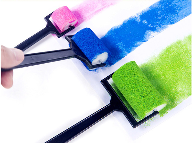 海绵滚筒长柄画刷儿童美术画画滚刷幼儿园绘画画笔