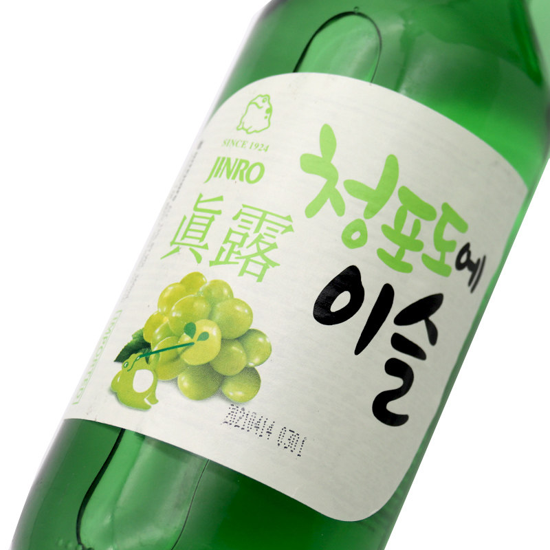 360ml 6瓶 青葡萄味利口酒真露新竹炭烧酒女士微醺韩国进口甜酒 - 痕