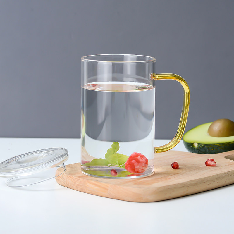 大容量耐高温玻璃杯子家用喝水玻璃水杯耐热茶杯透明带把手
