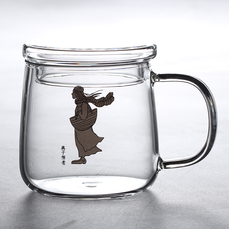 耐热玻璃杯家用马克办公室泡茶茶杯咖啡杯微波炉牛奶马克杯