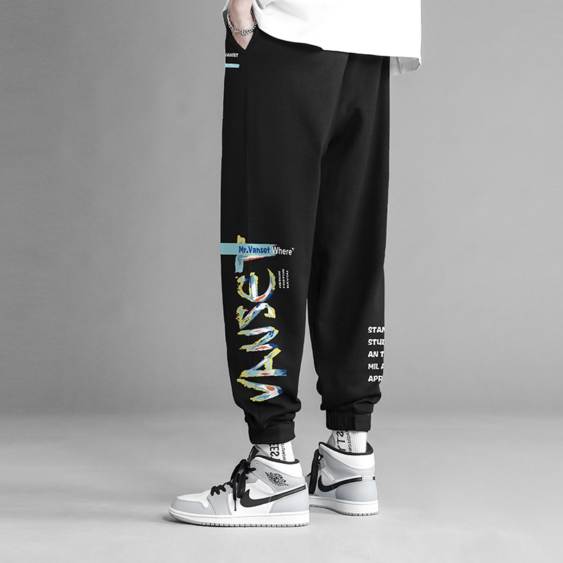 2022春秋季裤子男潮牌休闲裤宽松ins潮港风痞帅百搭高街九分束脚