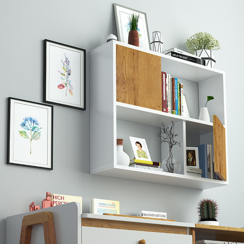 墙上置物架壁挂式墙壁挂架卧室挂墙书架儿童学生书架