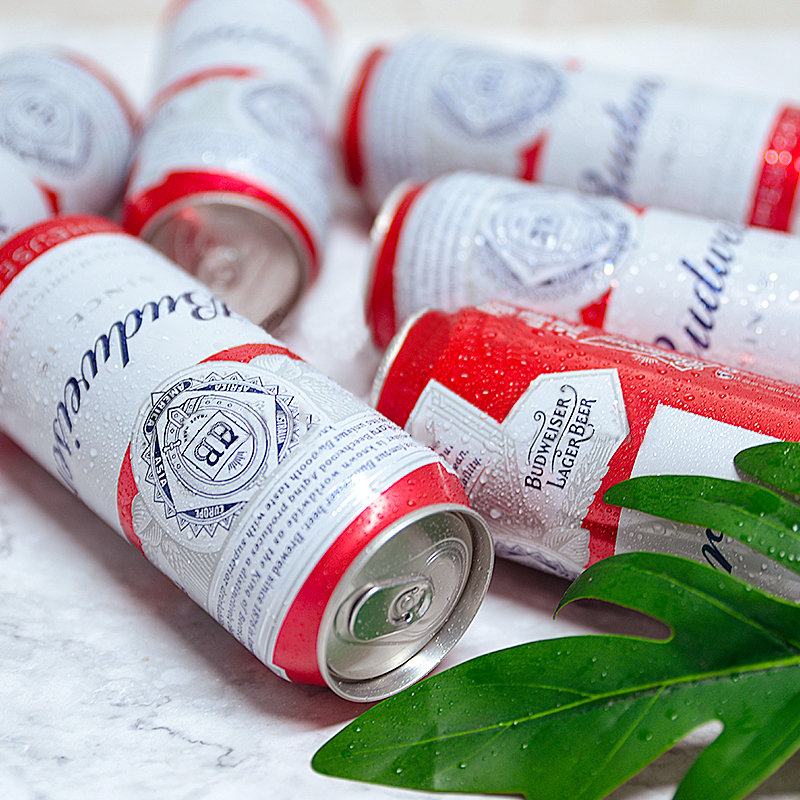 啤酒乌克兰原装进口易拉罐百威铝罐500ml24听装整箱budweiser啤酒