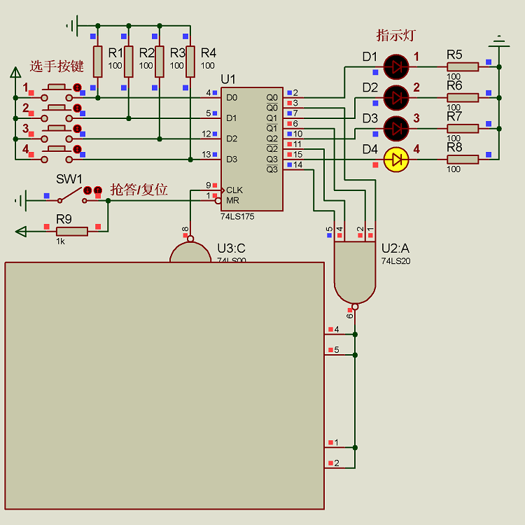人气led四路抢答4路74ls175proteus仿真模数电路代做微处理器