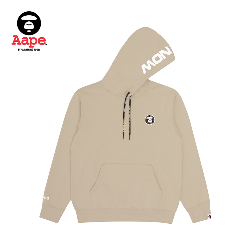 Aape男装秋冬猿颜迷彩徽章刺绣字母印花加绒连帽卫衣3711XXF