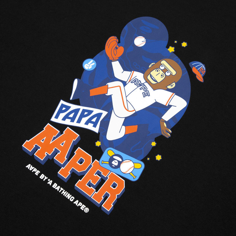 aaperobflowers联名男装春夏字母印花猿颜图案t恤