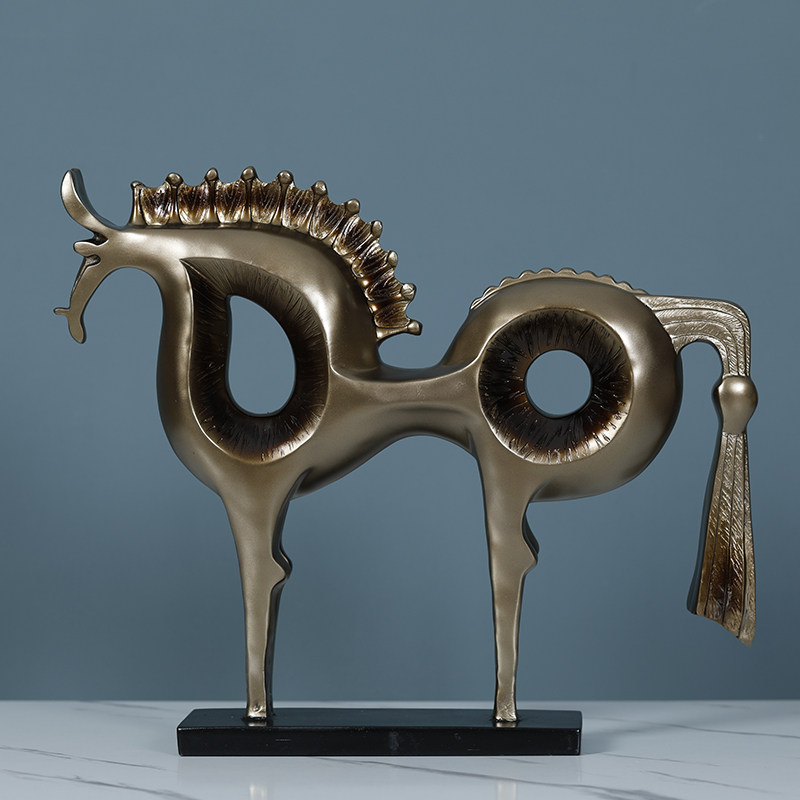 摆件客厅装饰家居饰品创意美式招财马摆件抽象艺术品摆件