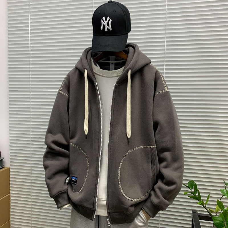 春秋新款连帽开衫卫衣外套男韩版潮ins运动简约帽衫百搭休闲上衣